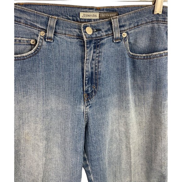 St Johns Bay Womens Stretch Bootcut Blue Denim Jeans Size 10 - Picture 3 of 8